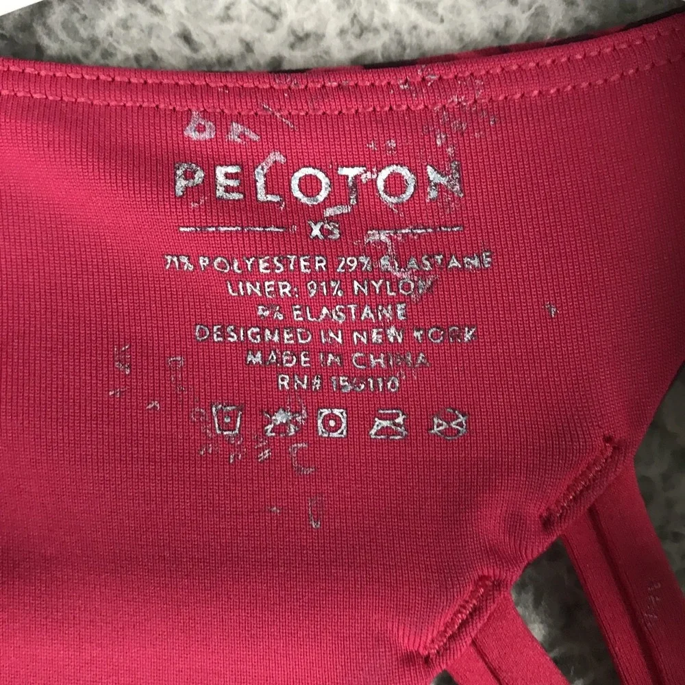 PELOTON Sports Bra Womens Size XS Cadent‎ Strappy Crimson Pattern w/ Padding